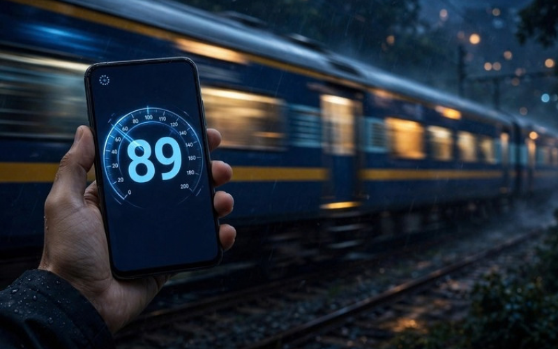 How to check train speed on mobile with GPS
